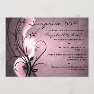 El rosa remolina invitación de la fiesta de