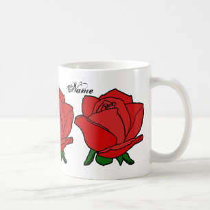 El rosa rojo del monograma asalta las tazas y los