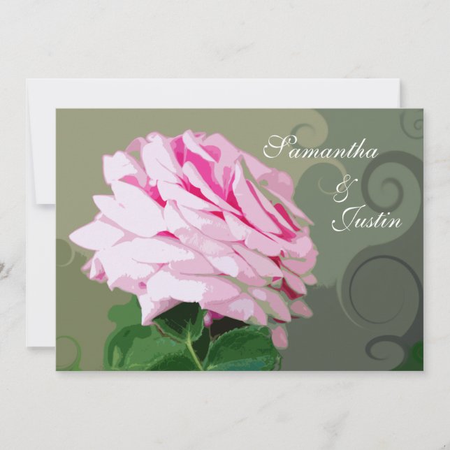 El rosa rosado remolina invitación del brunch de (Anverso)