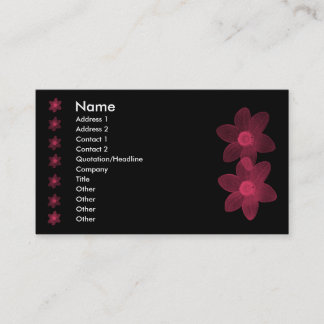 El rosa transparente florece la tarjeta de visita