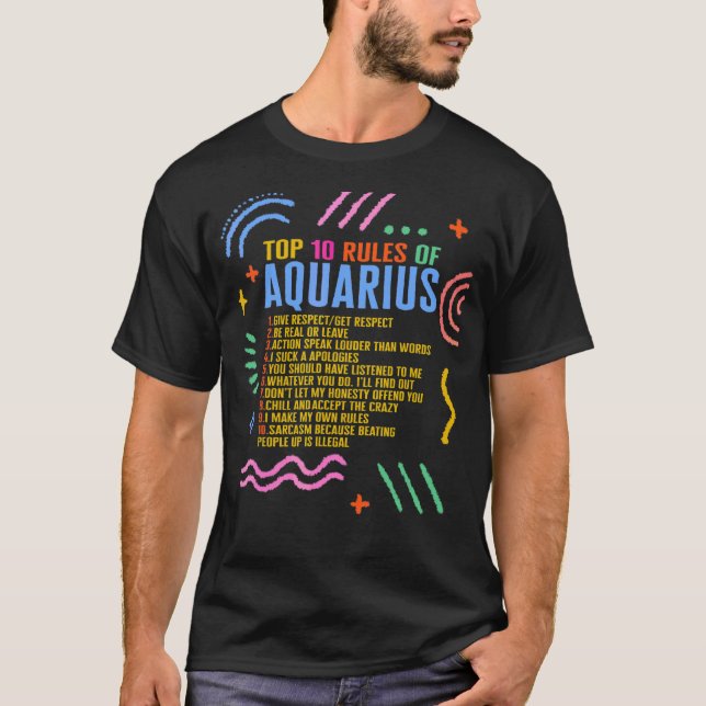 El Rótulo Zodiaco Top 10 Rules Of Aquarius Sunflow (Anverso)