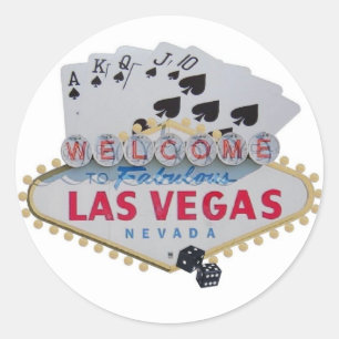 El Royal Flush de Las Vegas con los dados Pegatina