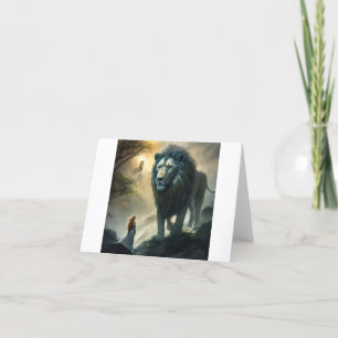 El rugido majestuoso: Tarjeta temática de León y G