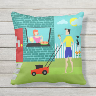 El sábado por la mañana almohada al aire libre