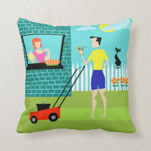 El sábado por la mañana Cojín decorativo retro