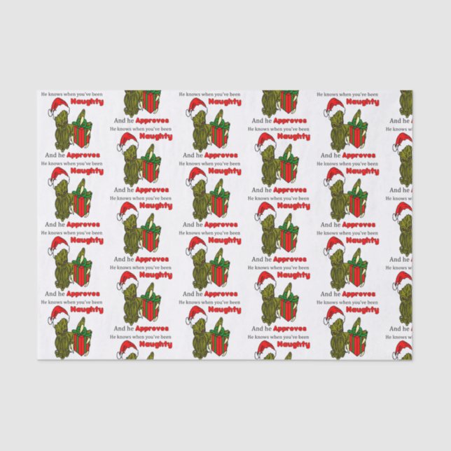 Él sabe cuándo usted ha sido papel seda travieso (Anverso)