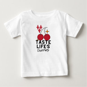 El sabor de la vida es cerezas bebé camiseta