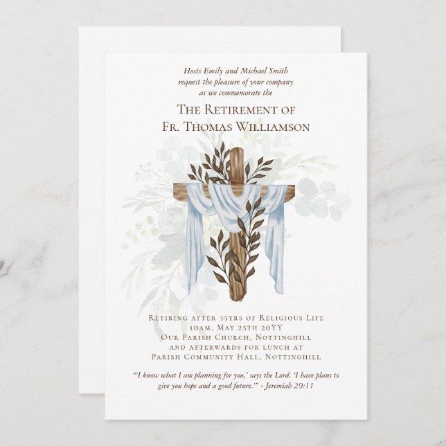 El sacerdote pastor diácono invita al retiro (Anverso / Reverso)