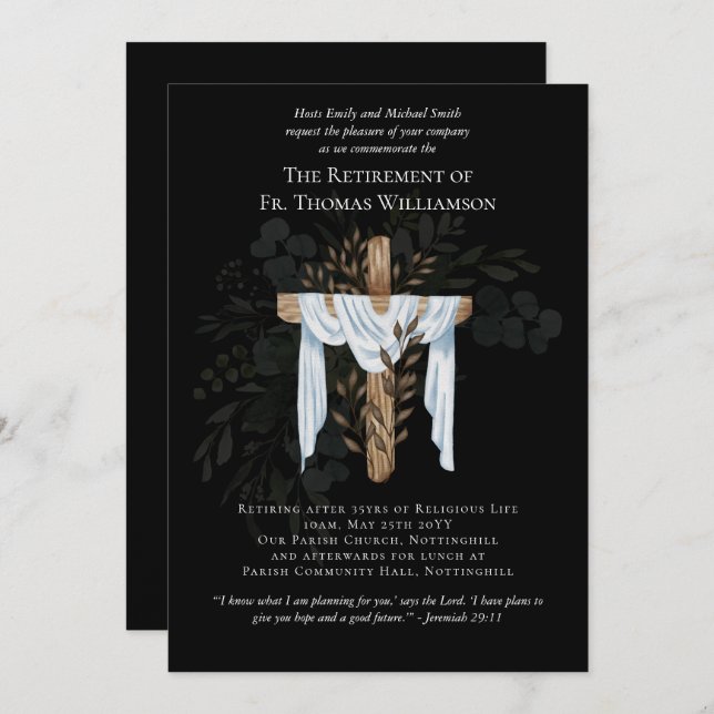 El sacerdote pastor diácono invita al retiro (Anverso / Reverso)