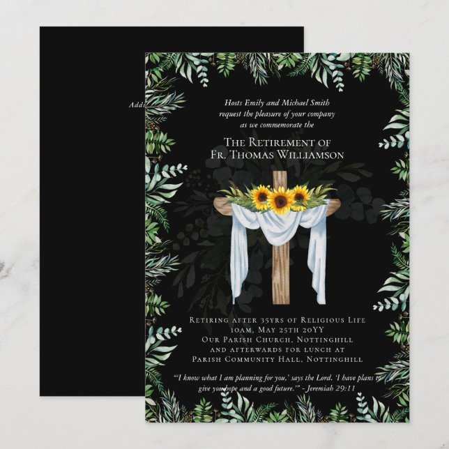 El sacerdote pastor diácono invita al retiro (Anverso / Reverso)