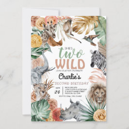 El Safari Animal Boho Dos Invitaciones Para El Cum