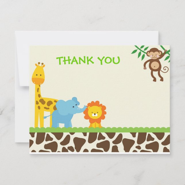 El safari de selva le agradece las tarjetas de (Anverso)