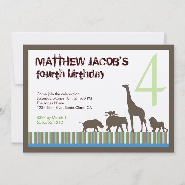 El safari raya la invitación (Anverso)