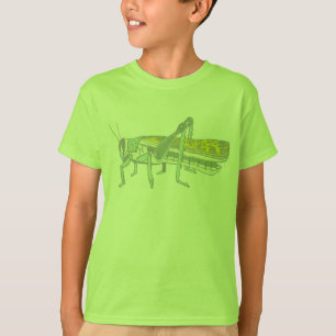 El saltamontes embroma la camisa