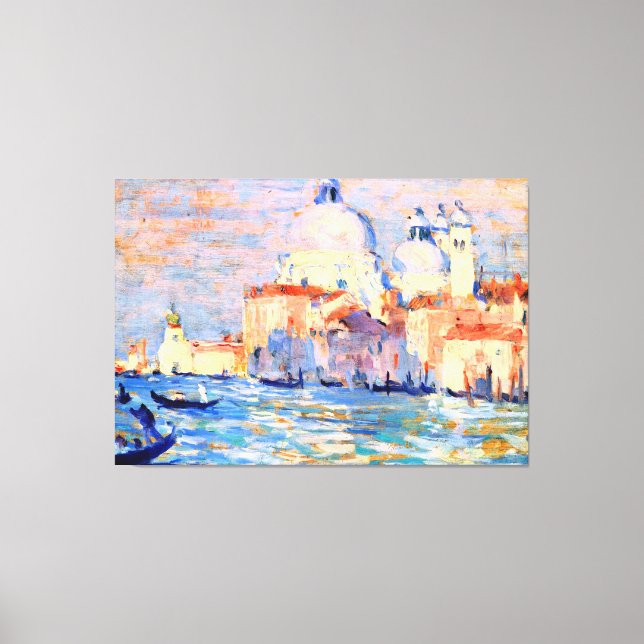 El saludo, Venecia, la impresión de tela estirada (Anverso)