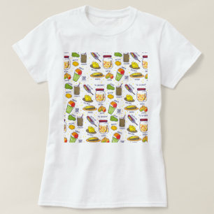 El Salvador camiseta antojitos para mujer, Blanco