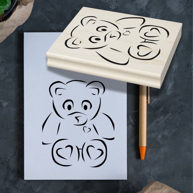 El Sello de Goma de Abrazos de Oso (Spread the love. Bear hugs included. - An Adorable Bear Silhouette for Your Heartfelt Crafts)