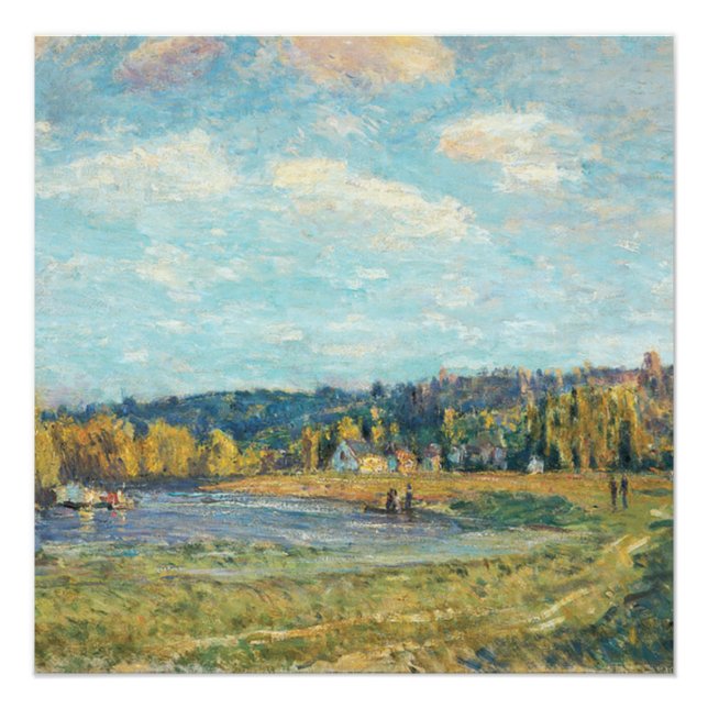 El Sena en el Poster de Saint-Cloud Alfred Sisley (Anverso)