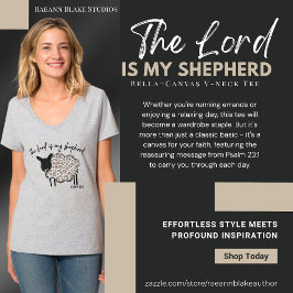 "El Señor es mi Pastor" camiseta con cuello en V
