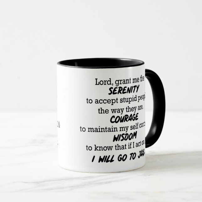 El "señor, me concede la serenidad a…" Taza (Anverso derecho)