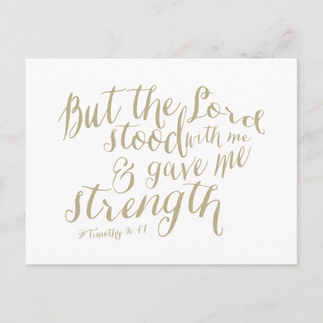 El Señor Se Quedó Conmigo Postal (2 Timoteo 4:17) (Anverso)