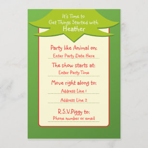El ser fácil invitaciones verdes del cumpleaños
