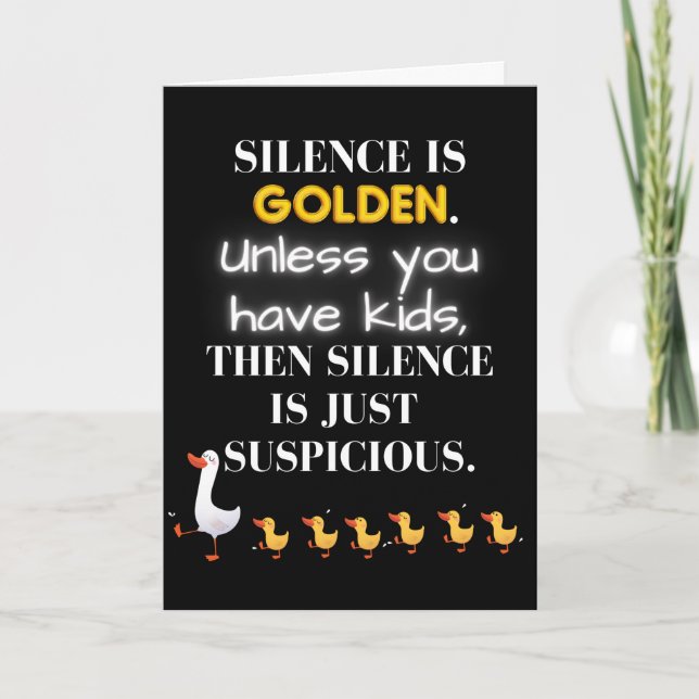 El silencio es una tarjeta de oro divertido del Dí (Anverso)