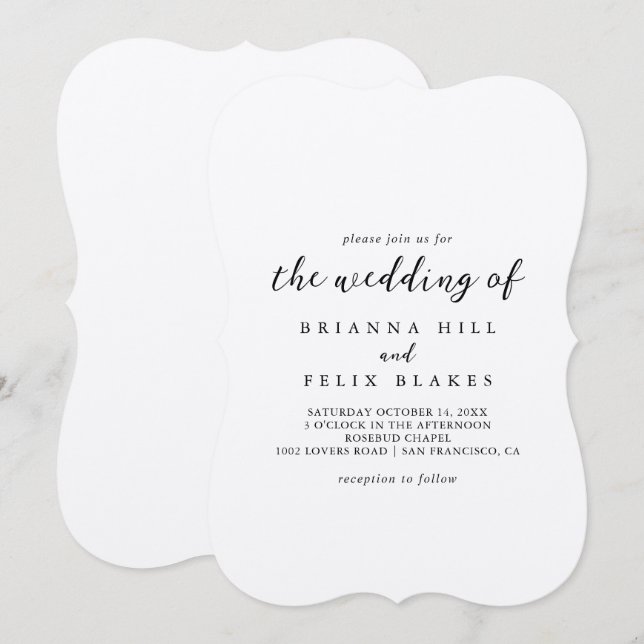 El Simple Clásico Boda De Invitación De Kraft (Anverso / Reverso)