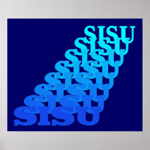 El SISU resuena en tonos azules POSTER de arte vis