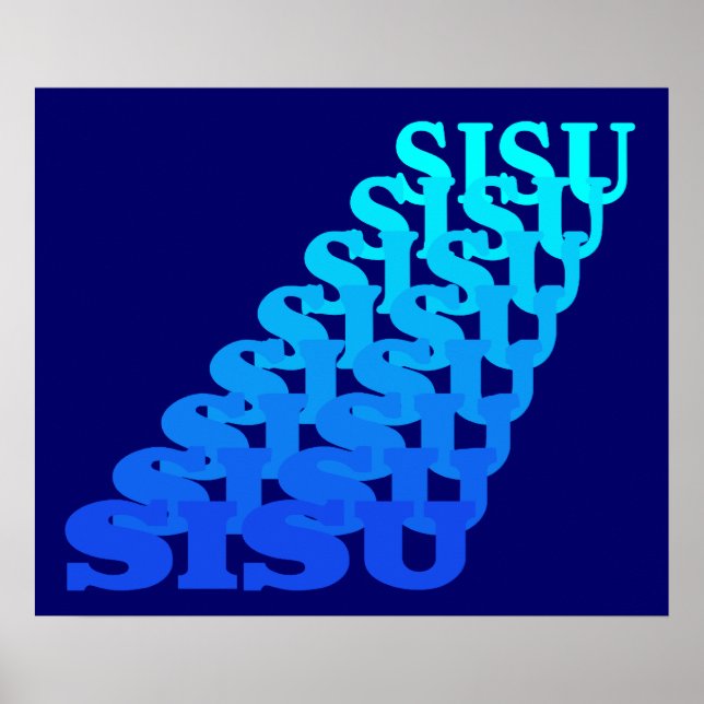 El SISU resuena en tonos azules POSTER de arte vis (Frente)