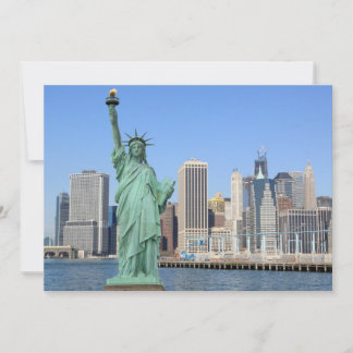 El Skyline de Manhattan y la estatua de la liberta