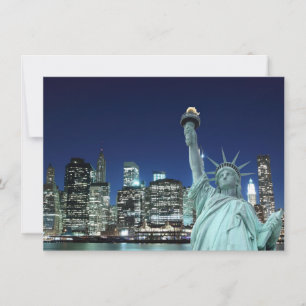 El Skyline de Manhattan y la estatua de la liberta