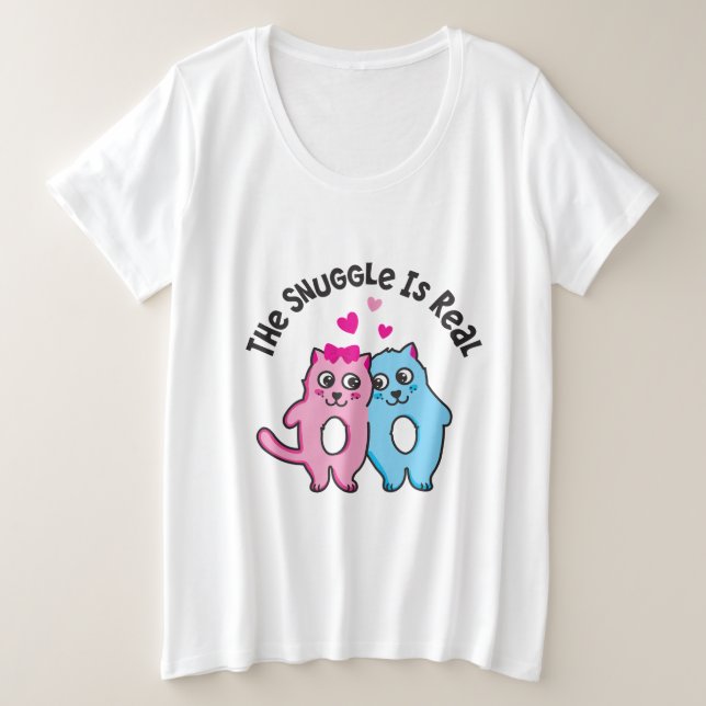 El Snuggle es real - la camiseta básica de las (Anverso del diseño)