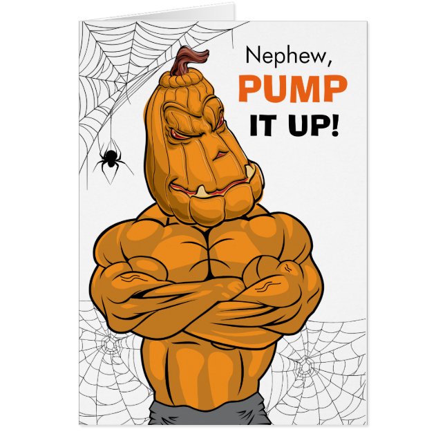 El sobrino Halloween Muscled Jack o' Lantern (Frente)