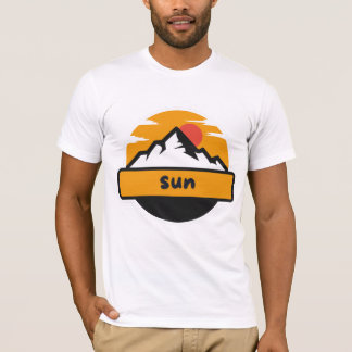 El sol de diseño de camisetas de aventura