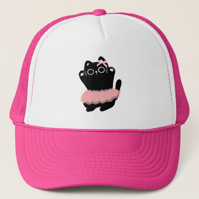 El sombrero de la mujer es un gato negro bailando  (Anverso)