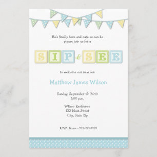 El sorbo del bebé y ve la invitación