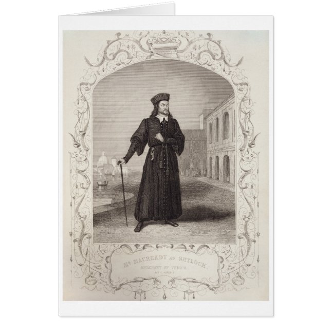 El Sr. Macready como Shylock, Acto I Escena 3, en  (Frente)