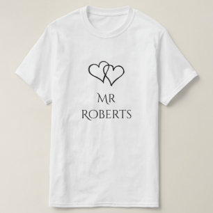 El Sr. y la Sra. sus camisetas que coinciden con e