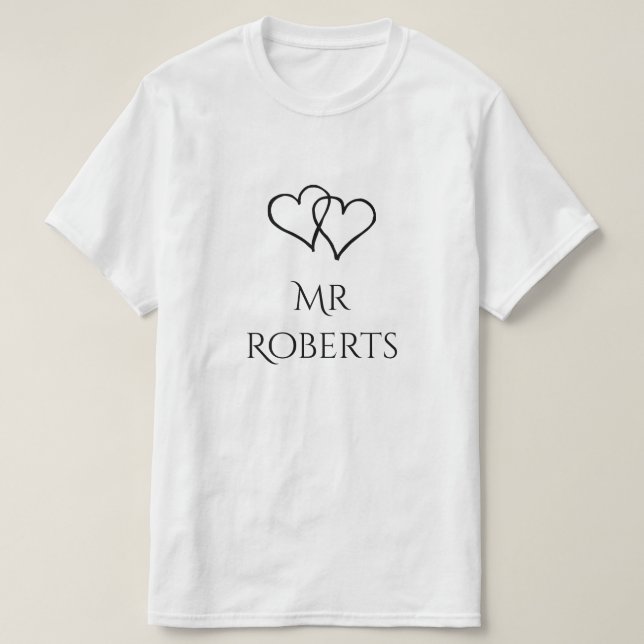 El Sr. y la Sra. sus camisetas que coinciden con e (Diseño del anverso)