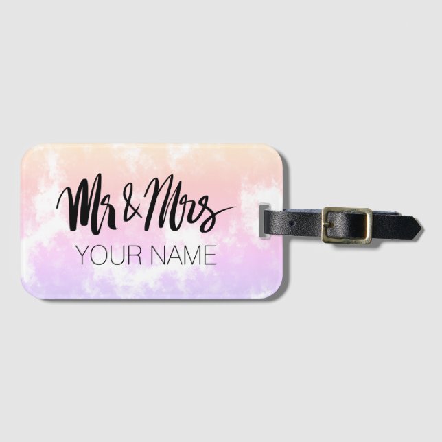 El Sr. y la Sra. typography etiqueta de equipaje p (Anverso horizontal)