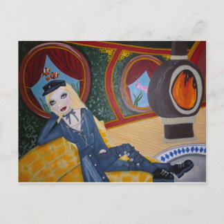 El submarino Steampunk Capitán cerca - postal