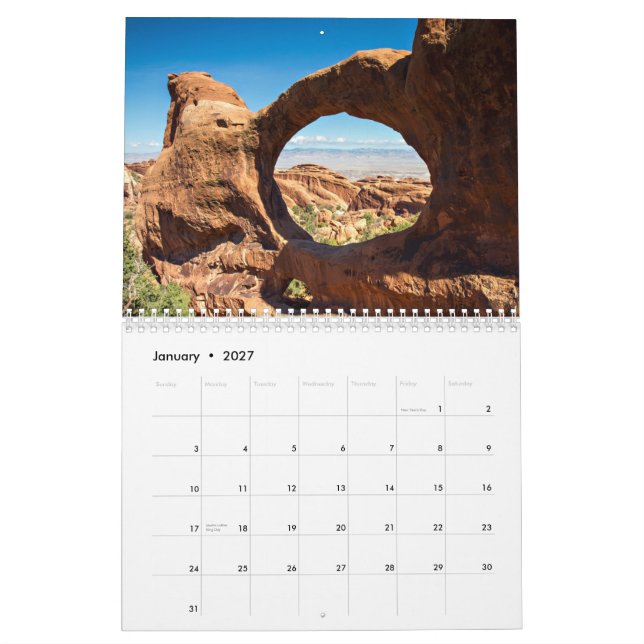 El sudoeste de América - el calendario magnífico (Jan 2027)