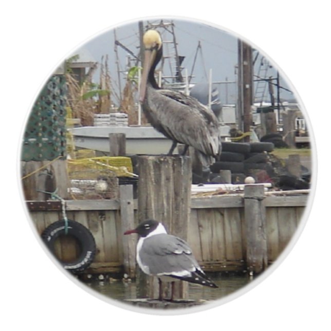 "El sueño de los pescadores", pomo de cerámica (Anverso)