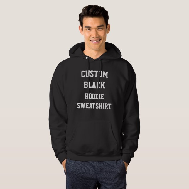 El SUÉTER CON CAPUCHA NEGRO de los hombres (Anverso completo)