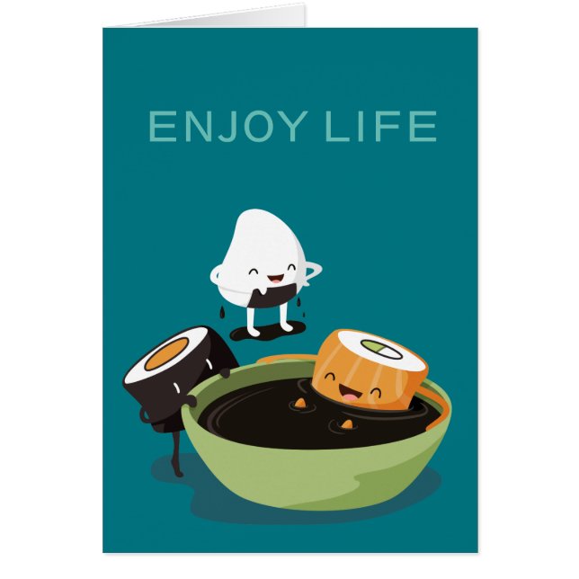 El sushi disfruta del tiempo del baño divertido (Frente)