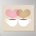 El suyo y el mío de los tazas de café en el arte d<br><div class="desc">Beige,  blanco,  marrón,  rosa,  mocha</div>