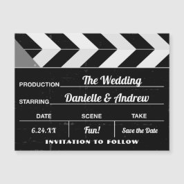 El tablero de la película Clap Boda blanca negra s