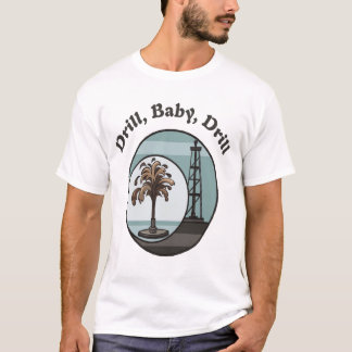 El taladro, bebé, perfora la camiseta para hombre