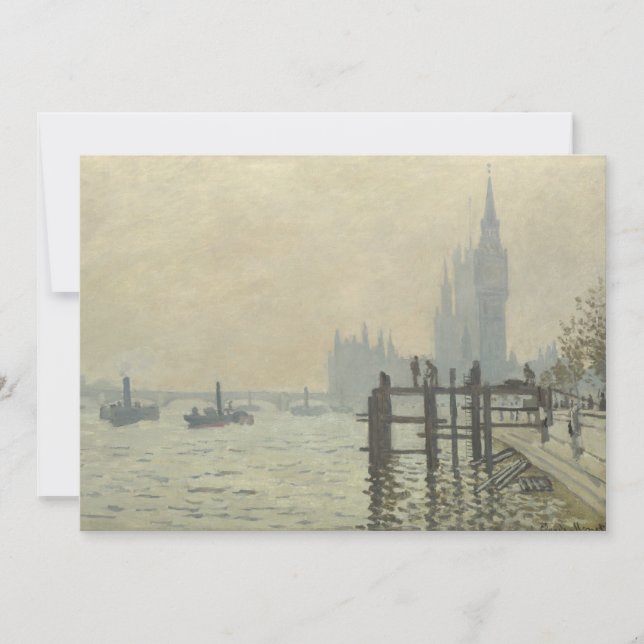 El Támesis debajo de Westminster por Claude Monet (Anverso)